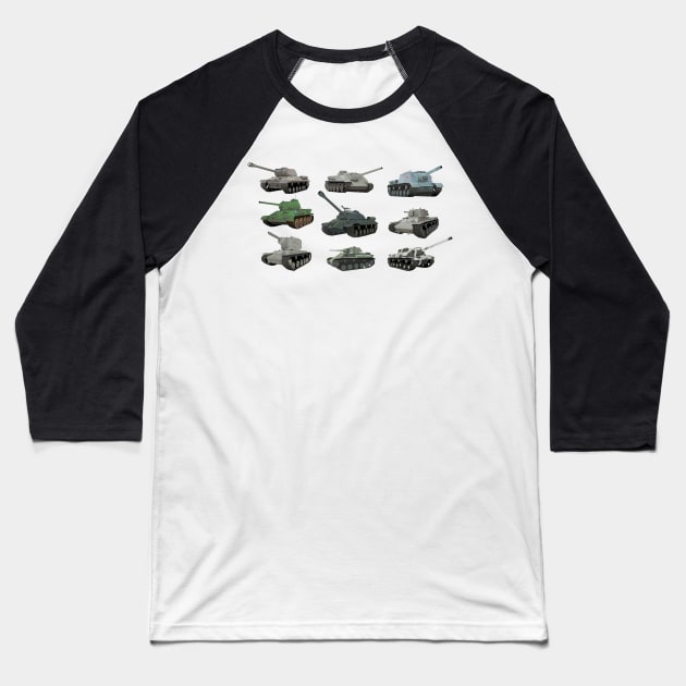 Various Soviet WW2 Tanks Baseball T-Shirt by NorseTech